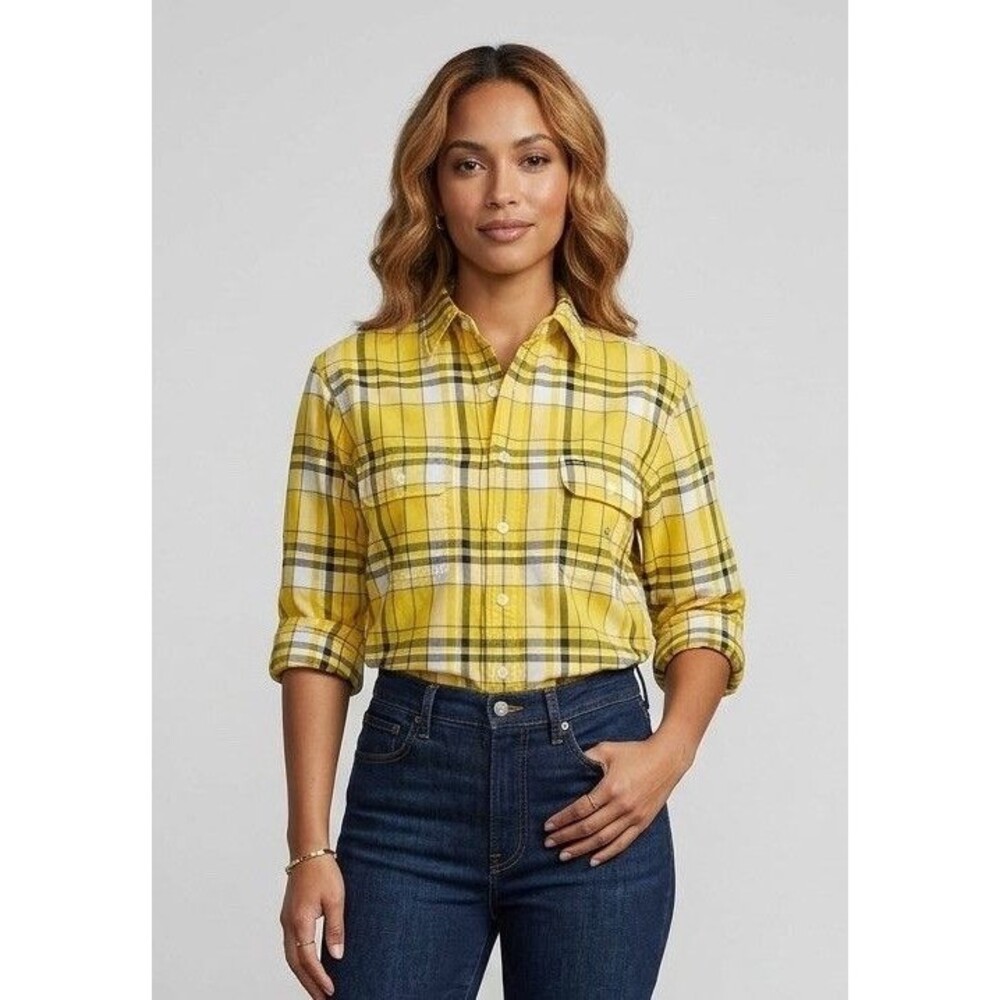 Lauren Ralph Lauren Women’s Yellow Button Up Long Sleeve Size XL